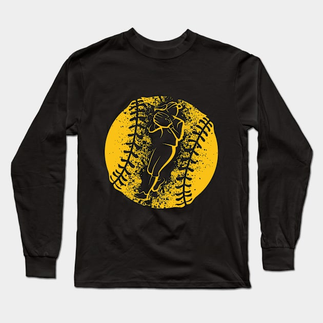 Softball Pitcher T-shirt Gift For Football Lovers Long Sleeve T-Shirt by Elsie